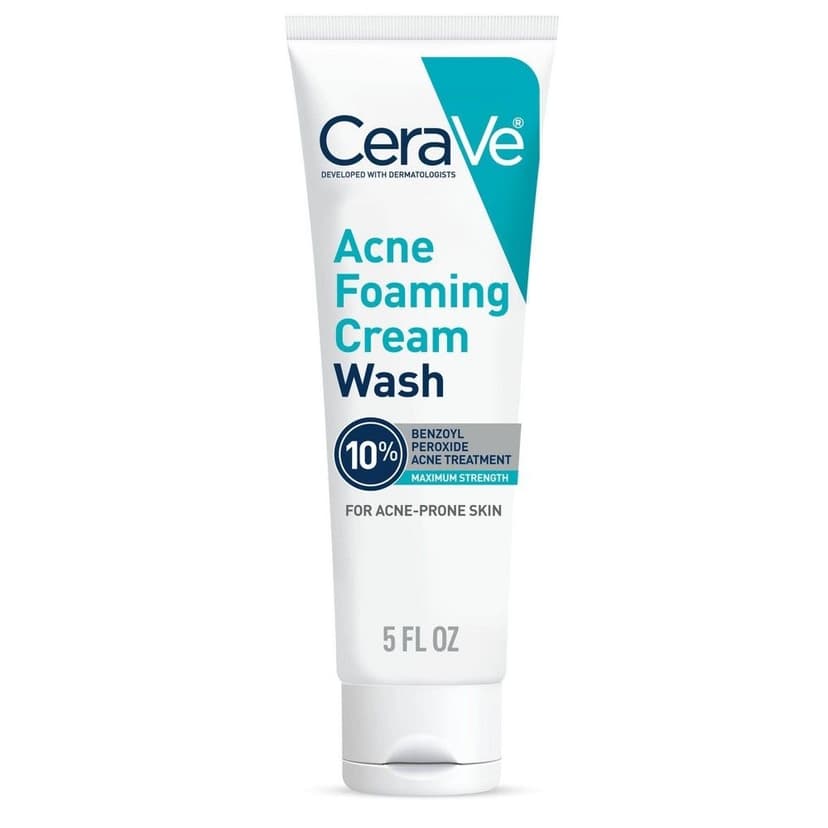 Acne Foaming Cream Wash 10% Benzoyl Peroxide Acne Treatment Cerave Limpiador